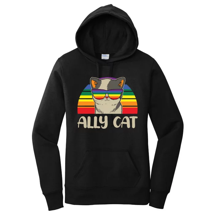 Lgbt Ally Cat Pride Cat Pride Month Gay Women's Pullover Hoodie