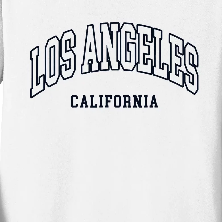 Los Angeles California Throwback Design Classic Kids Long Sleeve Shirt