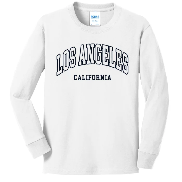 Los Angeles California Throwback Design Classic Kids Long Sleeve Shirt