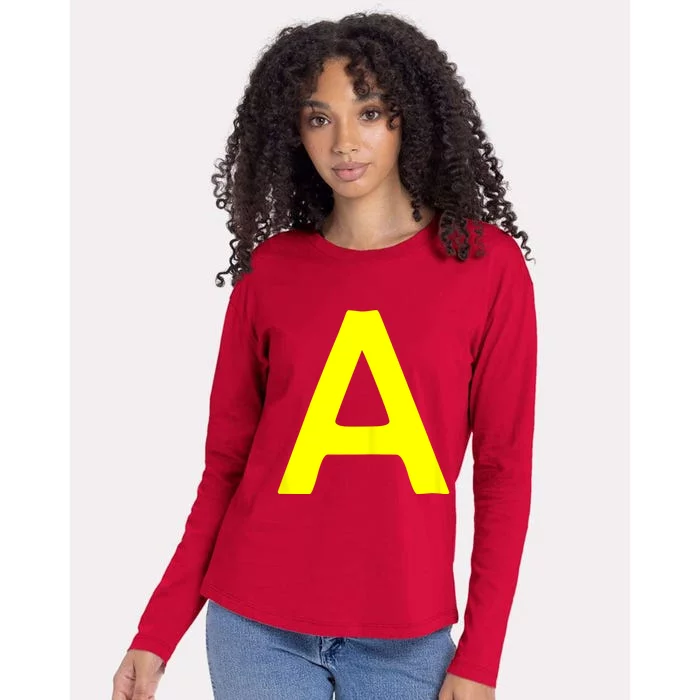 Lettre A Chipmunk Group Matching Halloween Costume Womens Cotton Relaxed Long Sleeve T-Shirt