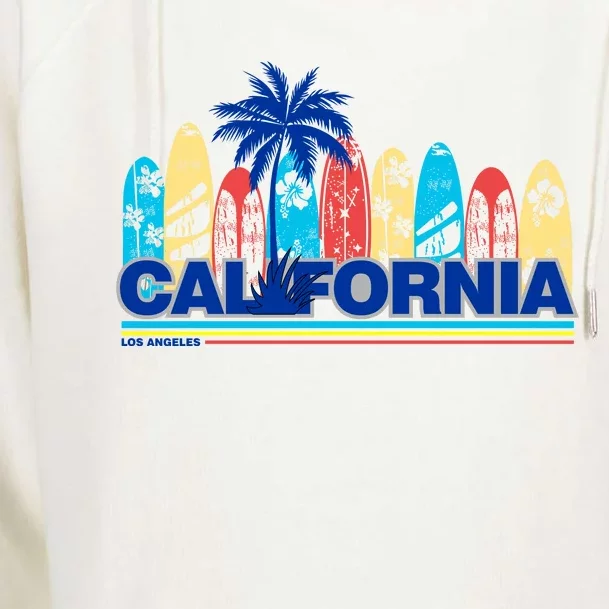 Los Angeles California Surfing Retro Logo Womens Funnel Neck Pullover Hood