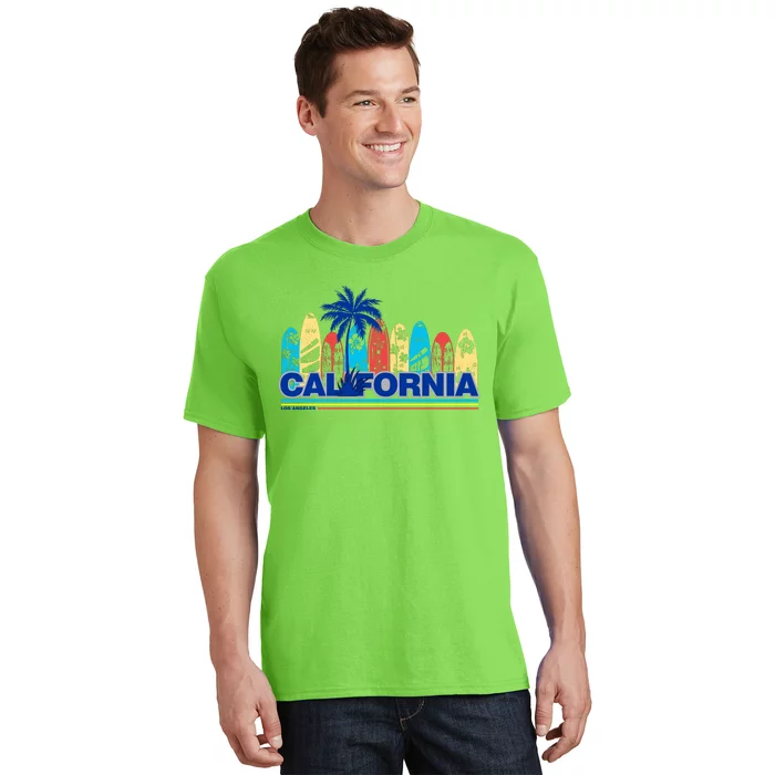 Los Angeles California Surfing Retro Logo T-Shirt