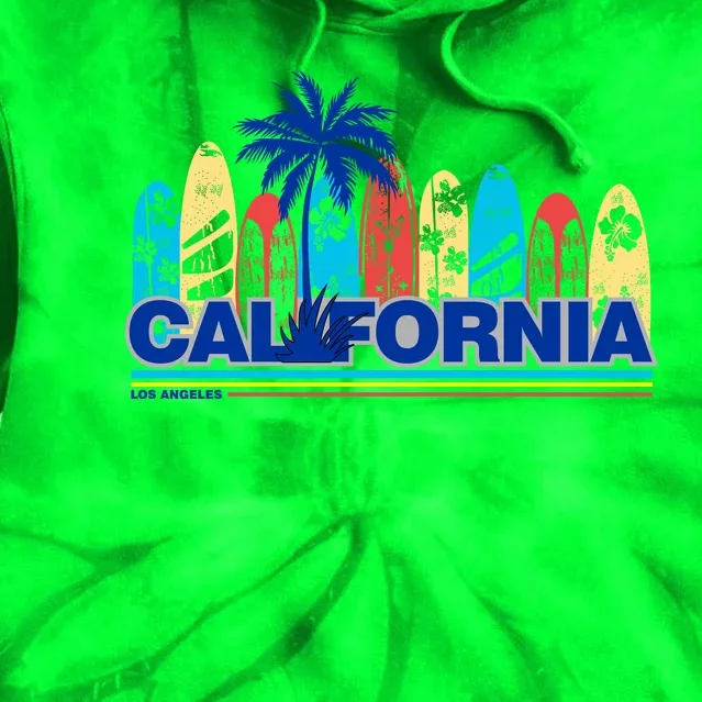 Los Angeles California Surfing Retro Logo Tie Dye Hoodie