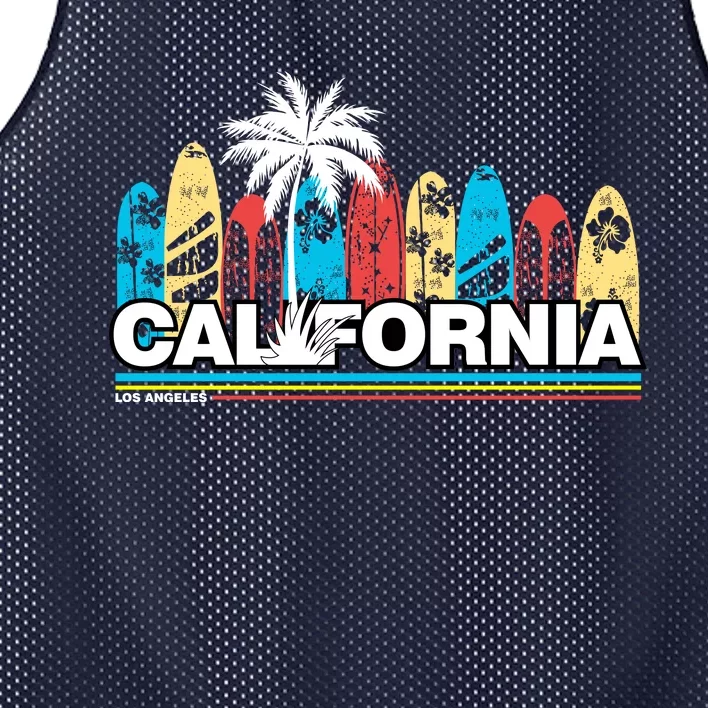 Los Angeles California Surfing Retro Logo Mesh Reversible Basketball Jersey Tank