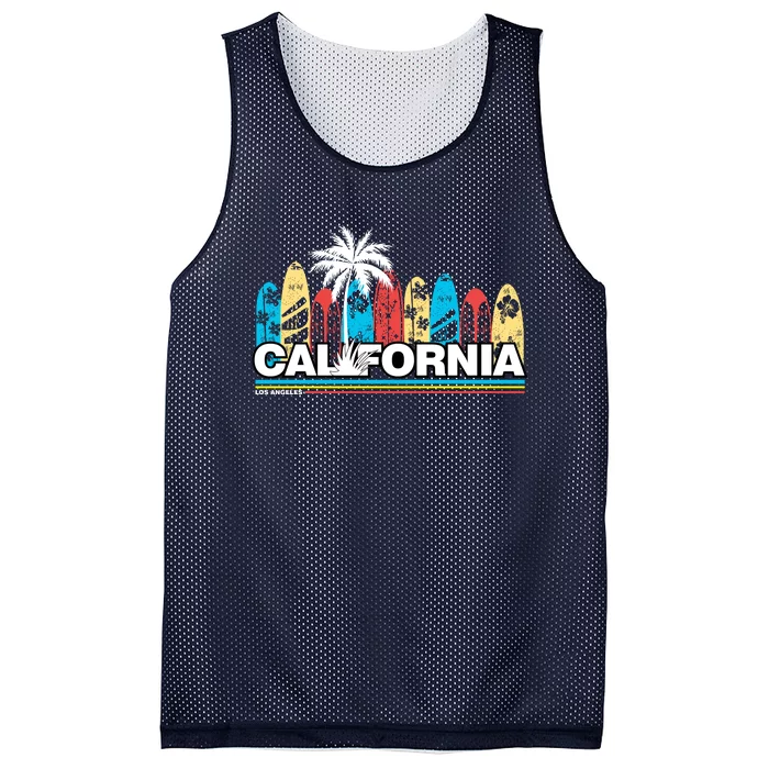 Los Angeles California Surfing Retro Logo Mesh Reversible Basketball Jersey Tank