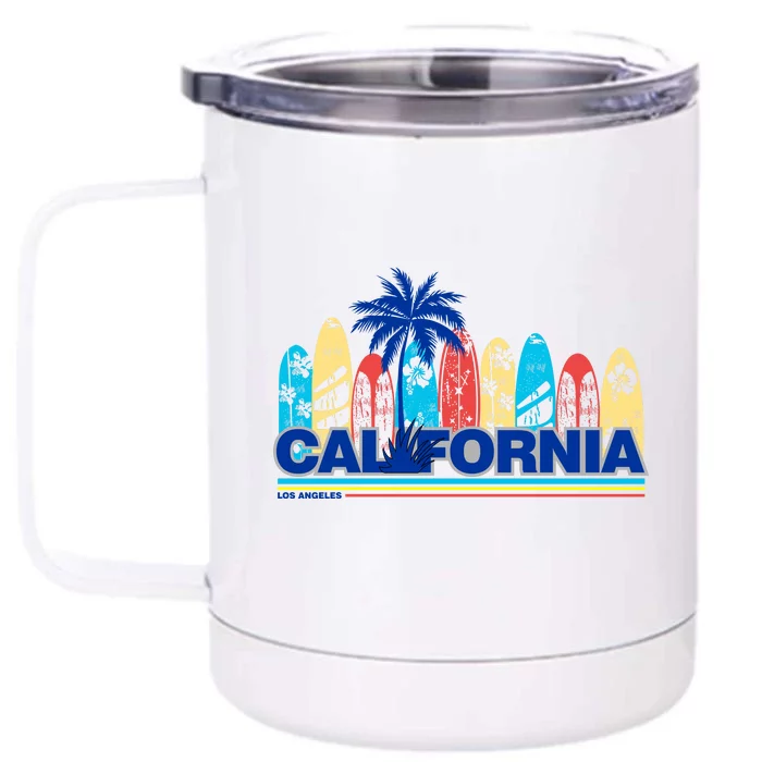 Los Angeles California Surfing Retro Logo Front & Back 12oz Stainless Steel Tumbler Cup