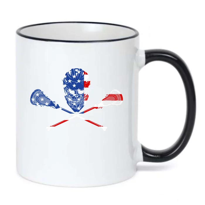 Lacrosse Flag Black Color Changing Mug