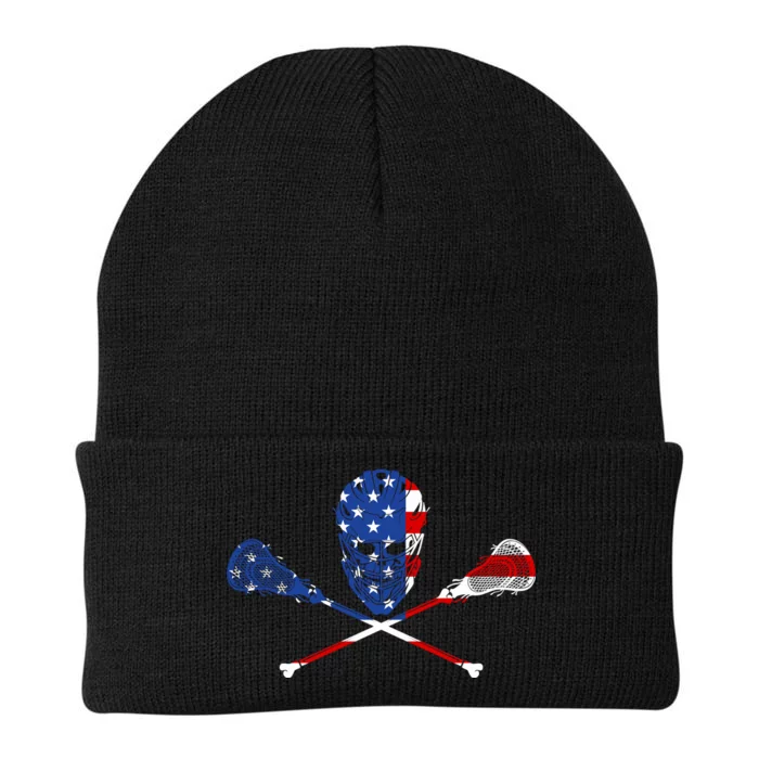 Lacrosse Flag Knit Cap Winter Beanie