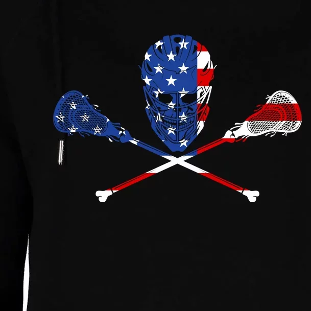 Lacrosse Flag Womens Funnel Neck Pullover Hood