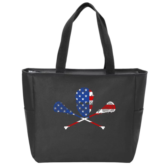 Lacrosse Flag Zip Tote Bag