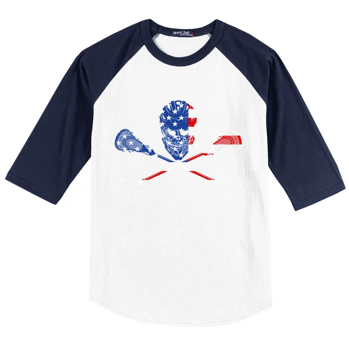 Lacrosse Flag Baseball Sleeve Shirt