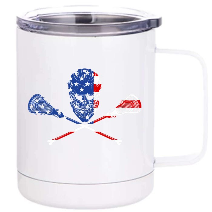 Lacrosse Flag Front & Back 12oz Stainless Steel Tumbler Cup