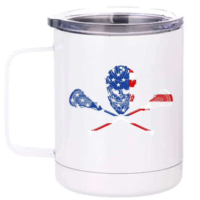 Lacrosse Flag Front & Back 12oz Stainless Steel Tumbler Cup