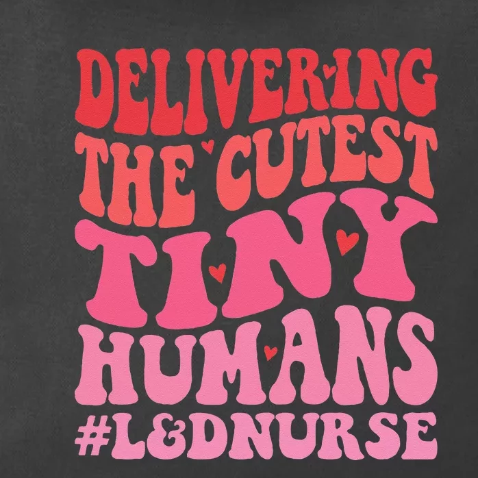 Labor And Delivery Nurse Valentines Day Groovy L&D Nurse Zip Tote Bag