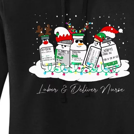 Labor And Delivery Nurse Christmas Mother Baby Nurse Holiday Women's Pullover Hoodie