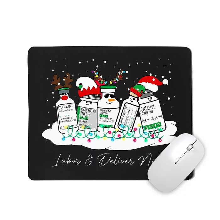 Labor And Delivery Nurse Christmas Mother Baby Nurse Holiday Mousepad