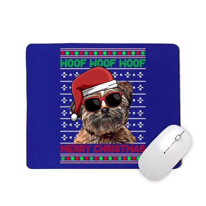 Lhasa Apso Dog Funny Woof Merry Christmas Gift Mousepad