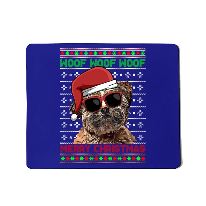 Lhasa Apso Dog Funny Woof Merry Christmas Gift Mousepad