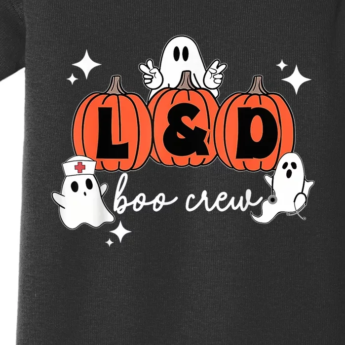 Labor And Delivery Halloween Pumpkin L&D Boo Crew Nurse Baby Bodysuit