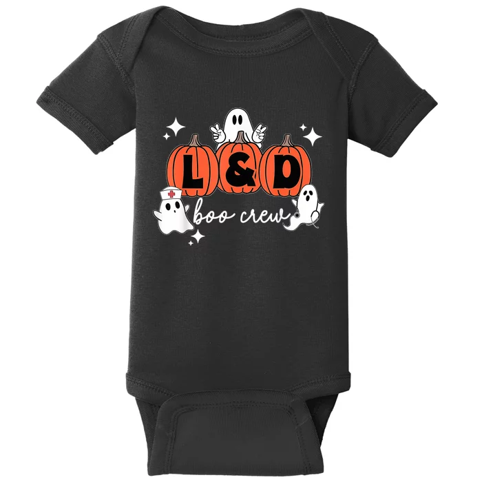 Labor And Delivery Halloween Pumpkin L&D Boo Crew Nurse Baby Bodysuit