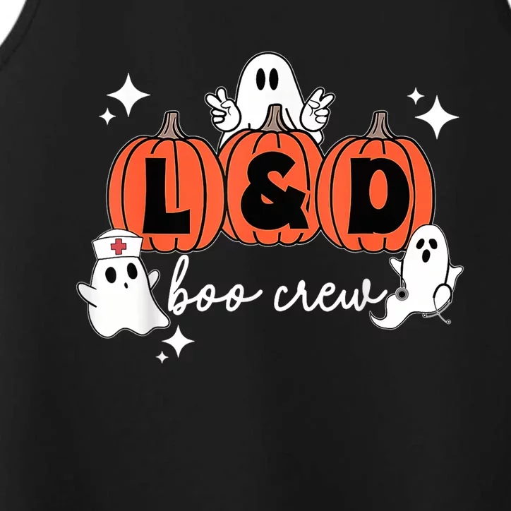 Labor And Delivery Halloween Pumpkin L&D Boo Crew Nurse Performance Tank