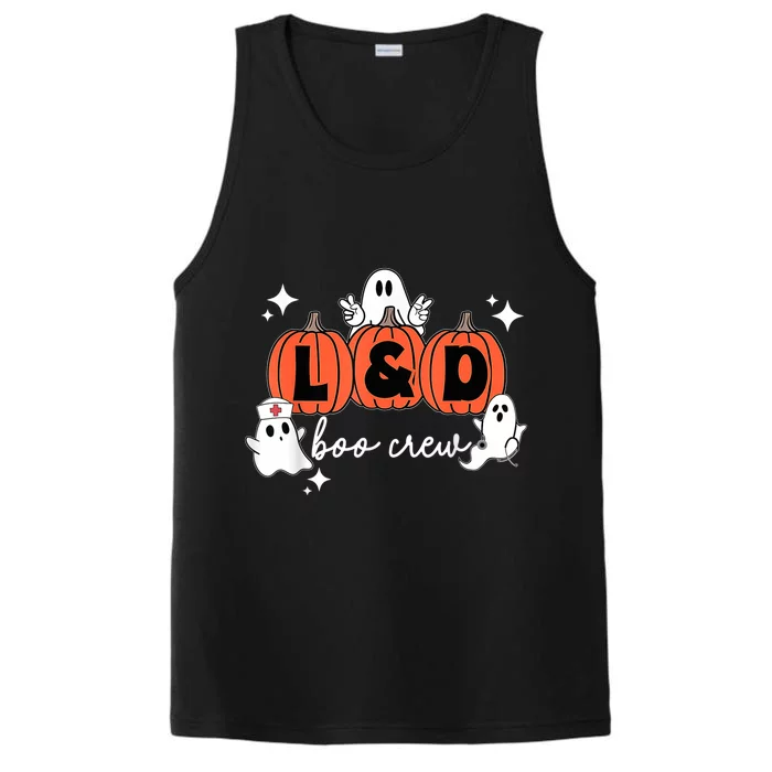 Labor And Delivery Halloween Pumpkin L&D Boo Crew Nurse Performance Tank