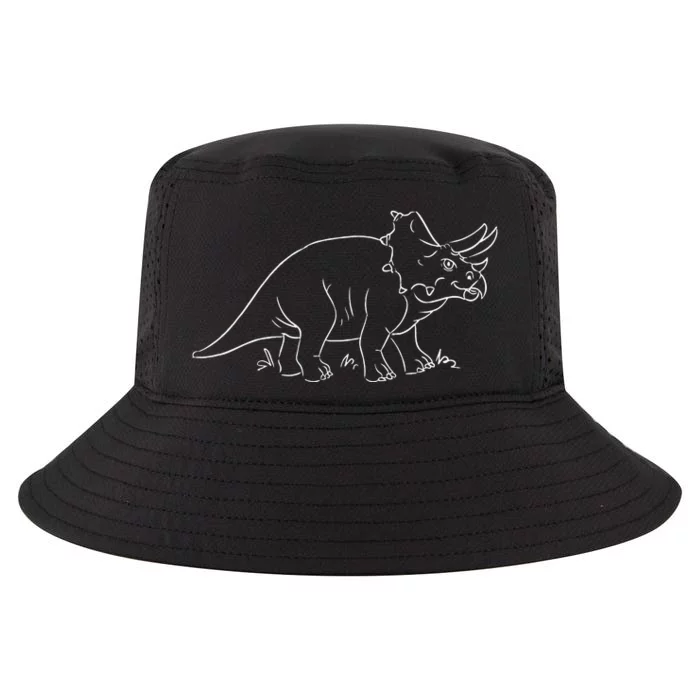 Line Art Dinosaur Triceratops Cool Comfort Performance Bucket Hat