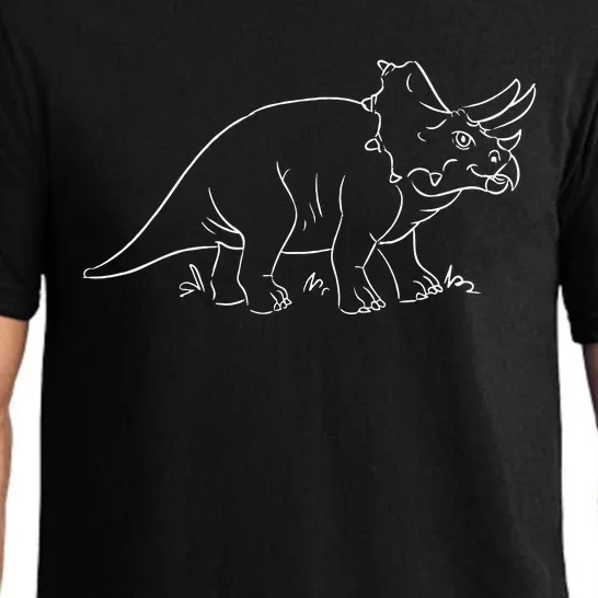 Line Art Dinosaur Triceratops Pajama Set