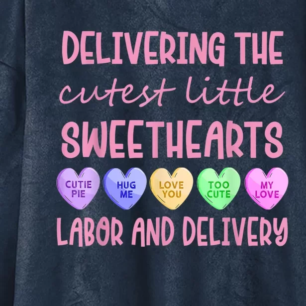 Labor And Delivery Nurse Valentine's Day, L&D Nurse Hooded Wearable Blanket