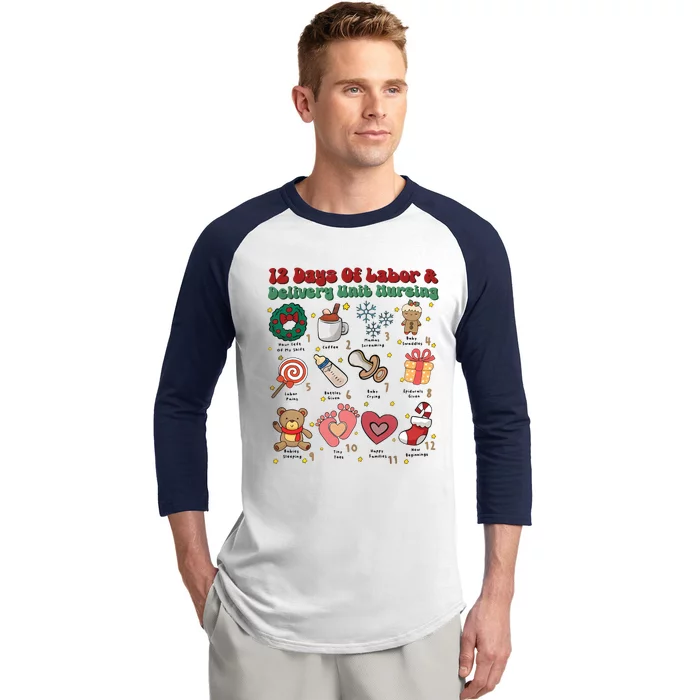 Labor And Delivery Christmas Labor And Delivery Nurse L&D Nurse Era Baseball Sleeve Shirt