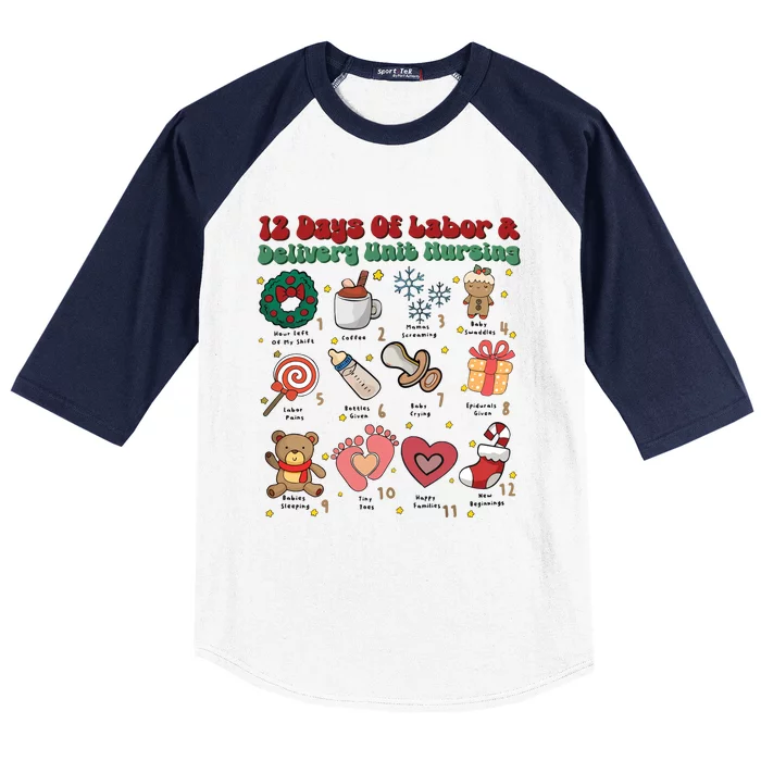 Labor And Delivery Christmas Labor And Delivery Nurse L&D Nurse Era Baseball Sleeve Shirt