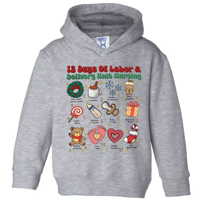 Labor And Delivery Christmas Labor And Delivery Nurse L&D Nurse Era Toddler Hoodie