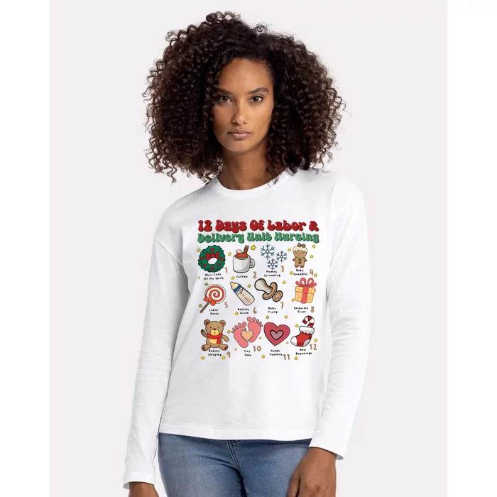 Labor And Delivery Christmas Labor And Delivery Nurse L&D Nurse Era Womens Cotton Relaxed Long Sleeve T-Shirt