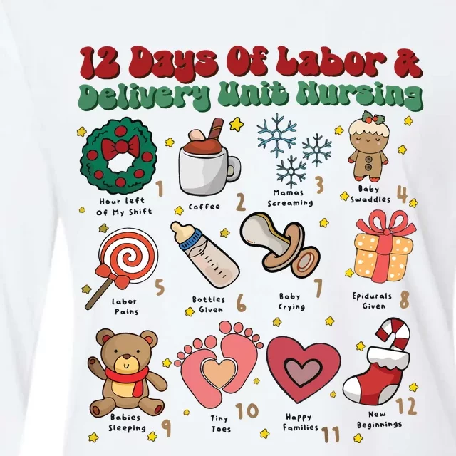 Labor And Delivery Christmas Labor And Delivery Nurse L&D Nurse Era Womens Cotton Relaxed Long Sleeve T-Shirt