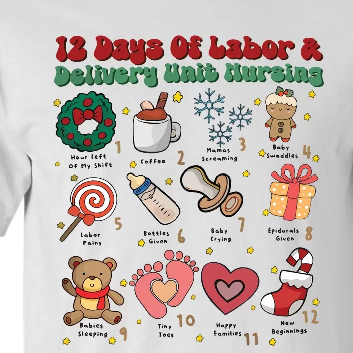 Labor And Delivery Christmas Labor And Delivery Nurse L&D Nurse Era Tall T-Shirt