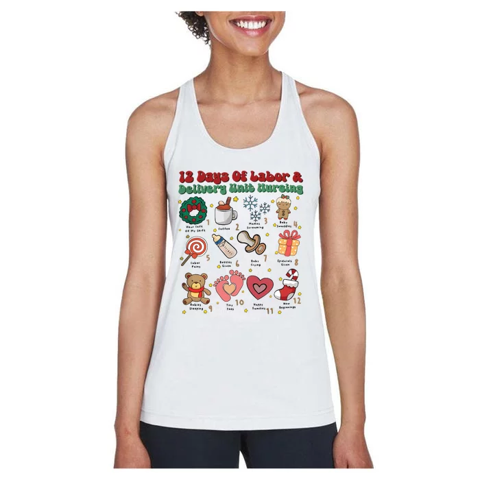 Labor And Delivery Christmas Labor And Delivery Nurse L&D Nurse Era Women's Racerback Tank