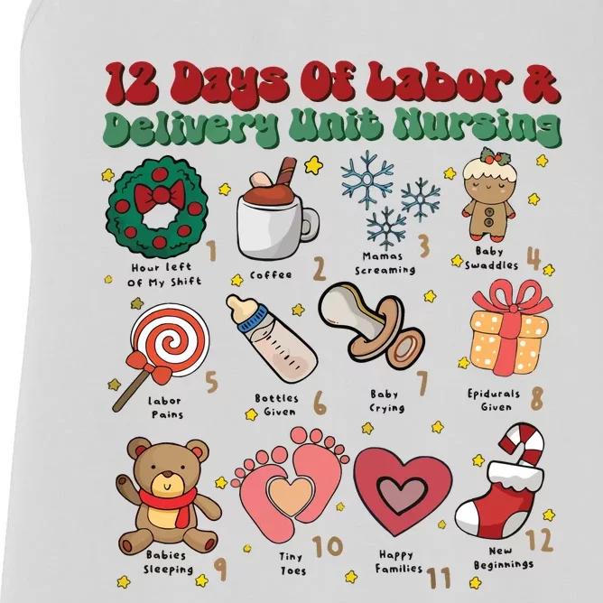 Labor And Delivery Christmas Labor And Delivery Nurse L&D Nurse Era Women's Racerback Tank