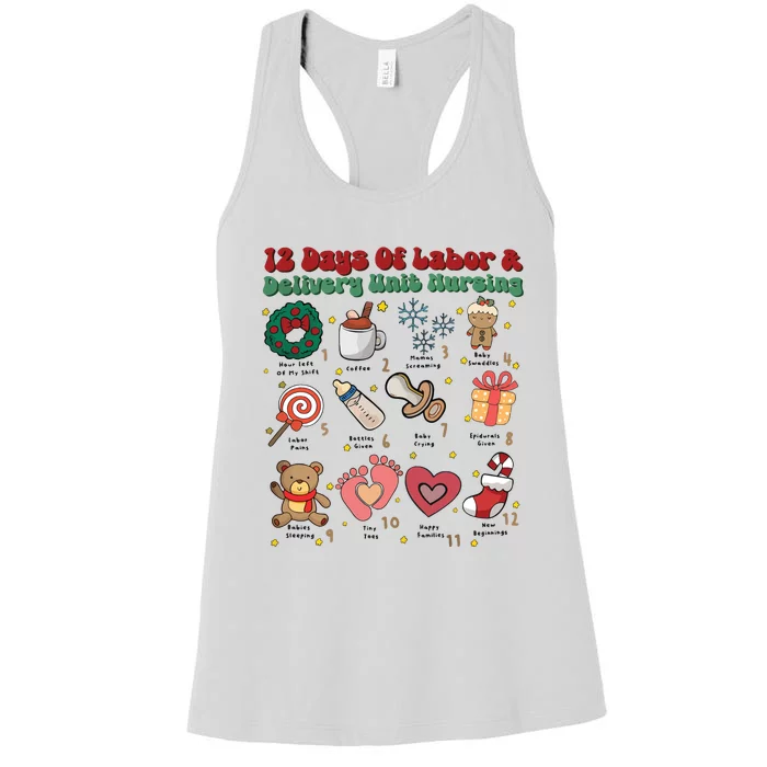 Labor And Delivery Christmas Labor And Delivery Nurse L&D Nurse Era Women's Racerback Tank