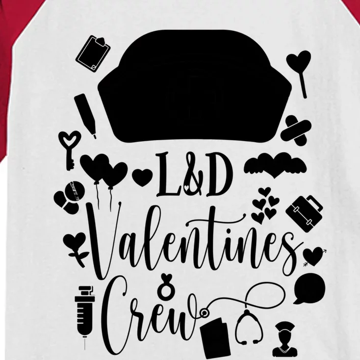 L And D Valentines Nurse Crew Valentines Day Labor And Delivery Great Gift Kids Colorblock Raglan Jersey