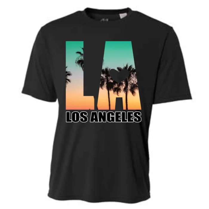 Los Angeles Design La Palm Tree Sunset Boulevard Funny Gift Cooling Performance Crew T-Shirt