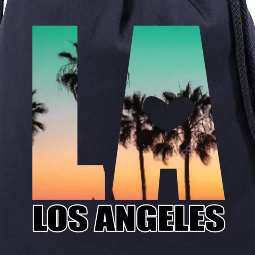 Los Angeles Design La Palm Tree Sunset Boulevard Funny Gift Drawstring Bag