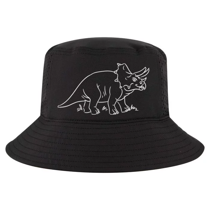 Line Art Dinosaur Triceratops Cool Comfort Performance Bucket Hat