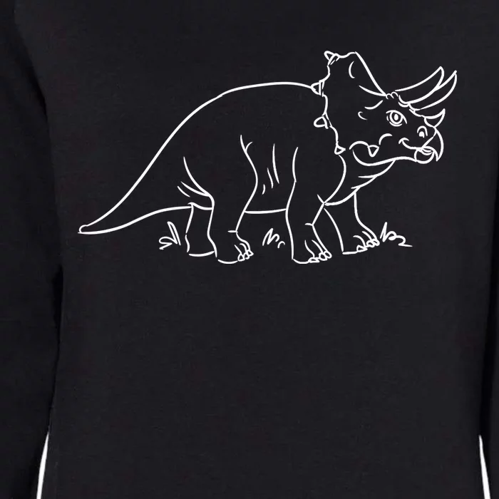 Line Art Dinosaur Triceratops Womens California Wash Sweatshirt