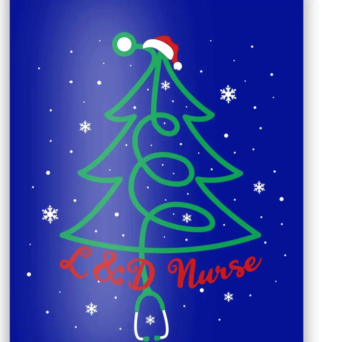 L And D Nurse Christmas Tree Stethoscope Santa Hat Nursing Xmas Gift Poster