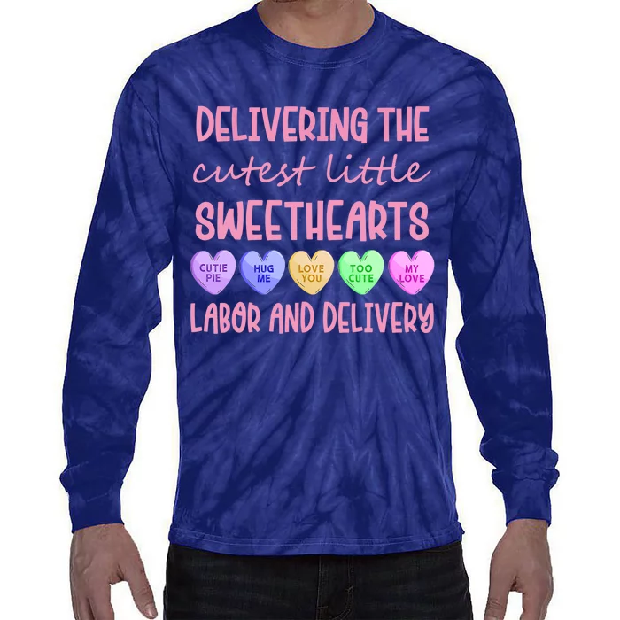 Labor And Delivery Nurse Valentine's Day, L&D Nurse Tie-Dye Long Sleeve Shirt