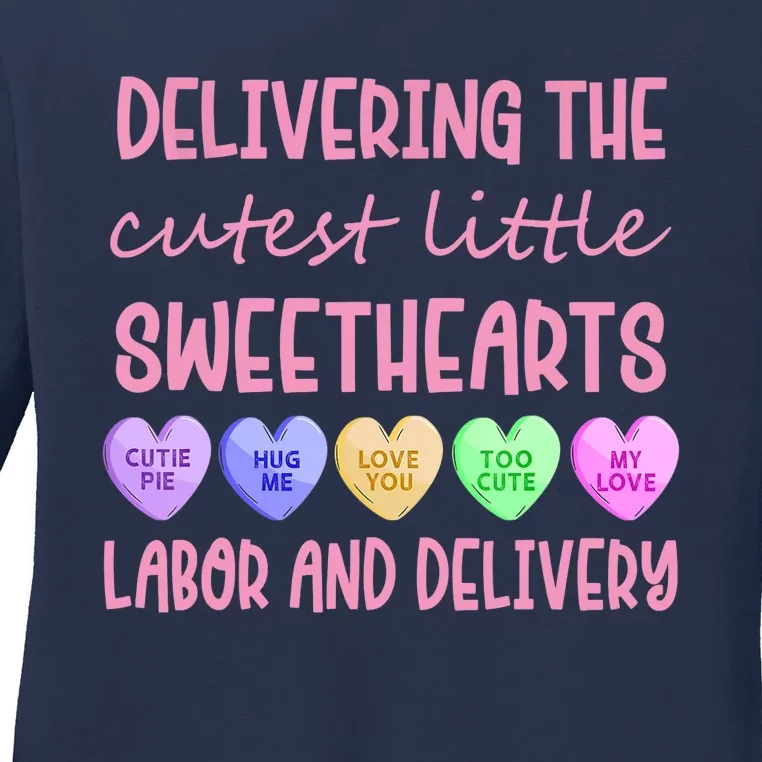 Labor And Delivery Nurse Valentine's Day, L&D Nurse Ladies Long Sleeve Shirt