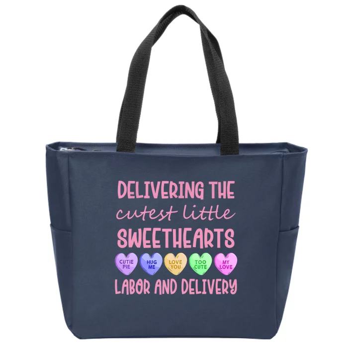 Labor And Delivery Nurse Valentine's Day, L&D Nurse Zip Tote Bag