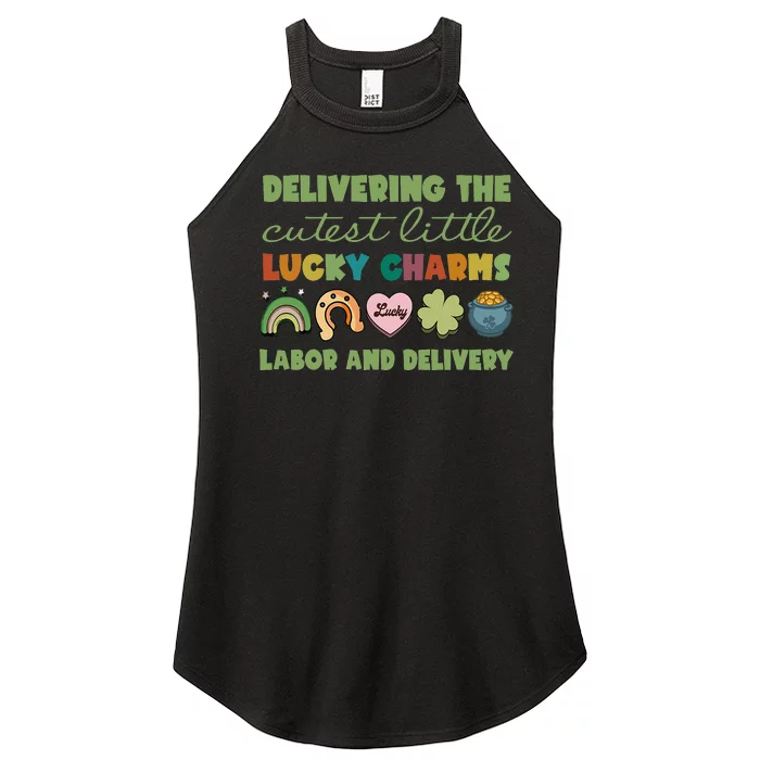 Labor And Delivery Nurse St. Patrick's Day L&D Nurse Women’s Perfect Tri Rocker Tank