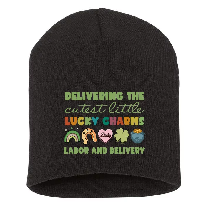 Labor And Delivery Nurse St. Patrick's Day L&D Nurse Short Acrylic Beanie