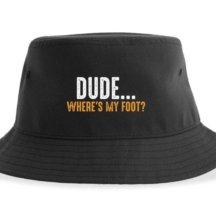 Leg Amputee Dude Where Is My Foot Prosthetic Leg Amputation Sustainable Bucket Hat